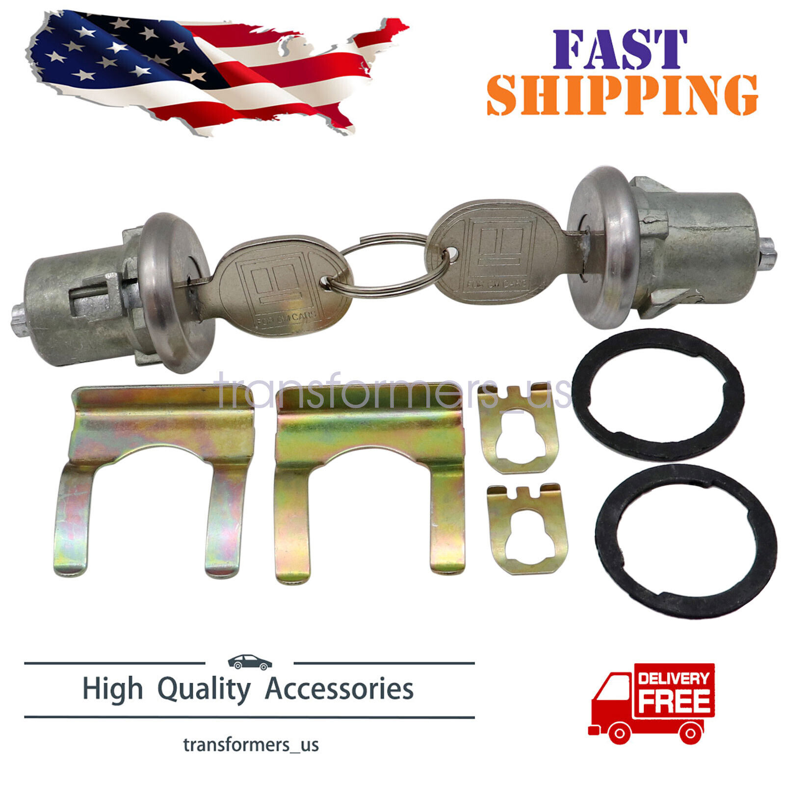 Door Lock Cylinder with Keys Replacement for Chevy Truck C10 C20 C30 1500 SUV